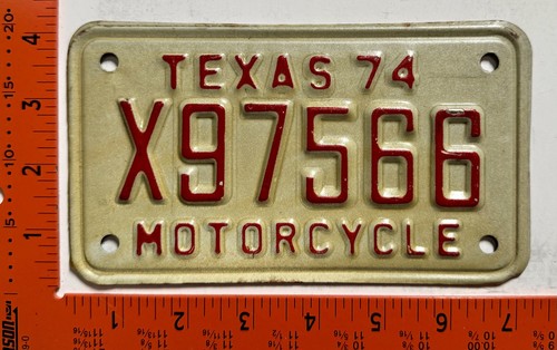 1974 texas motorcycle license - texas,